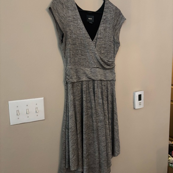Anthropologie Maeve Tamera Silver Shimmer Wrap Dress MP - Picture 5 of 11